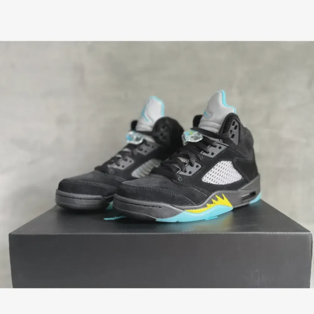 Air Jordan 5 ‘Aqua’ Black/Aquatone-Taxi  DD0587-047