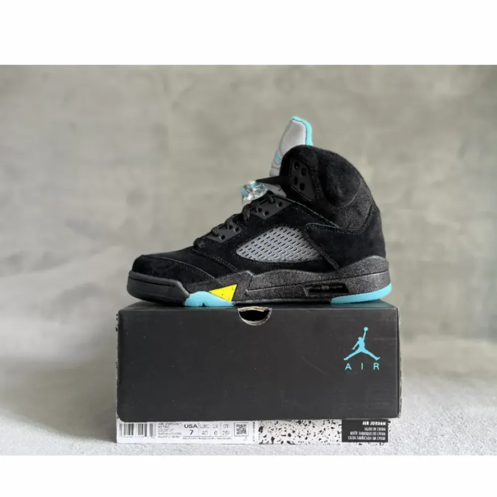 Air Jordan 5 ‘Aqua’ Black/Aquatone-Taxi  DD0587-047
