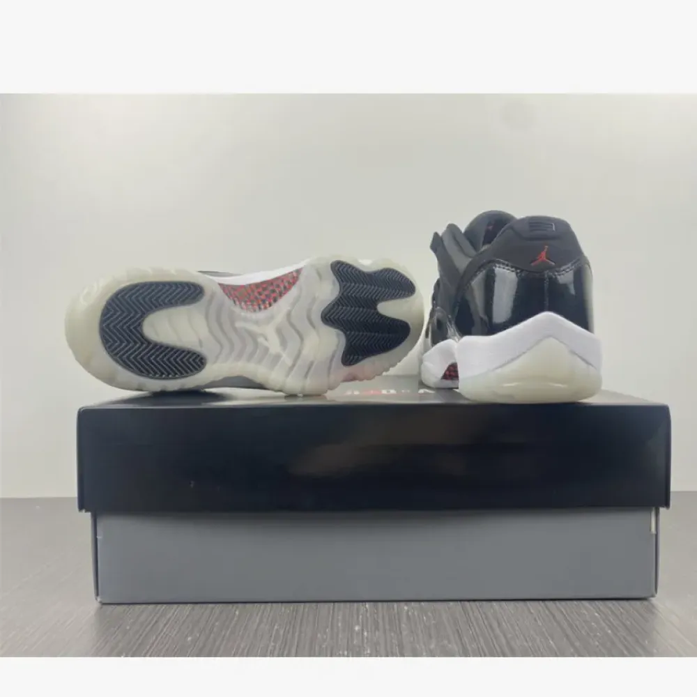 Air Jordan 11 Low “72-10” Black/Gym Red-White-Sail  AV2187-001