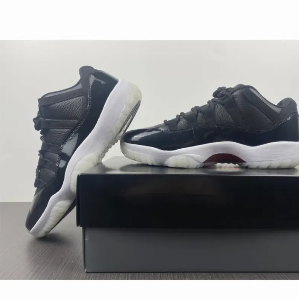 Air Jordan 11 Low “72-10” Black/Gym Red-White-Sail  AV2187-001