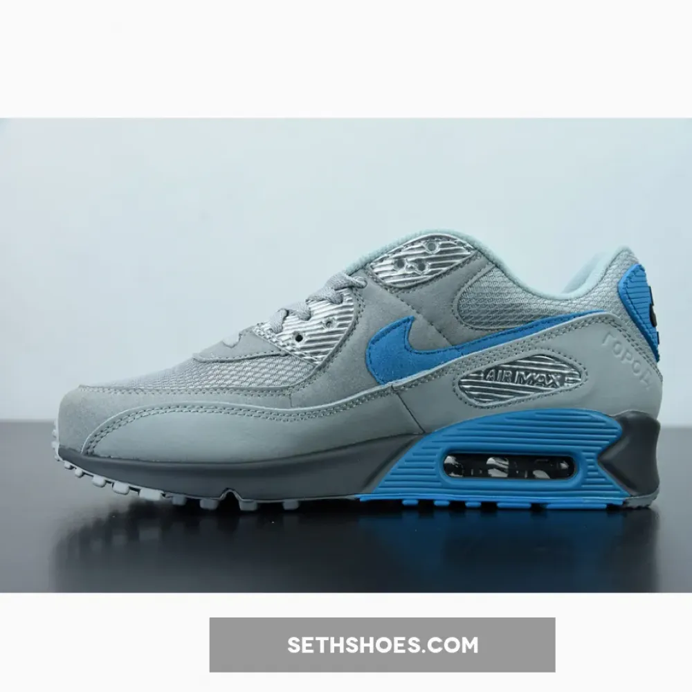 Nike Air Max 90 “Moscow” Smoke Grey/Infrared-Laser Blue DC4466-001