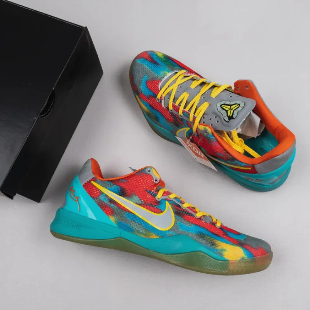 Nike Kobe 8 System ‘Venice Beach’ Grey/Metallic Silver-Tour Yellow  555286-002