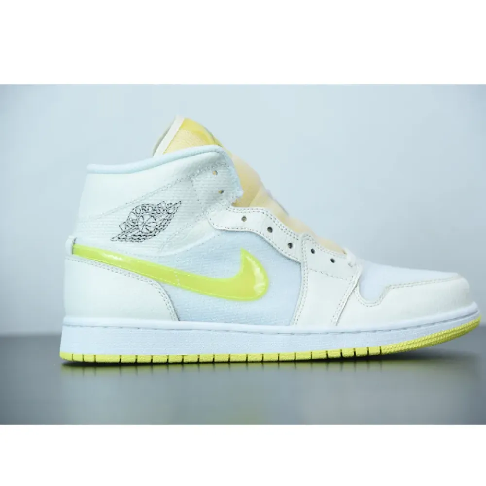 Air Jordan 1 Mid SE Sail/Light Voltage Yellow-White  DB2822-107