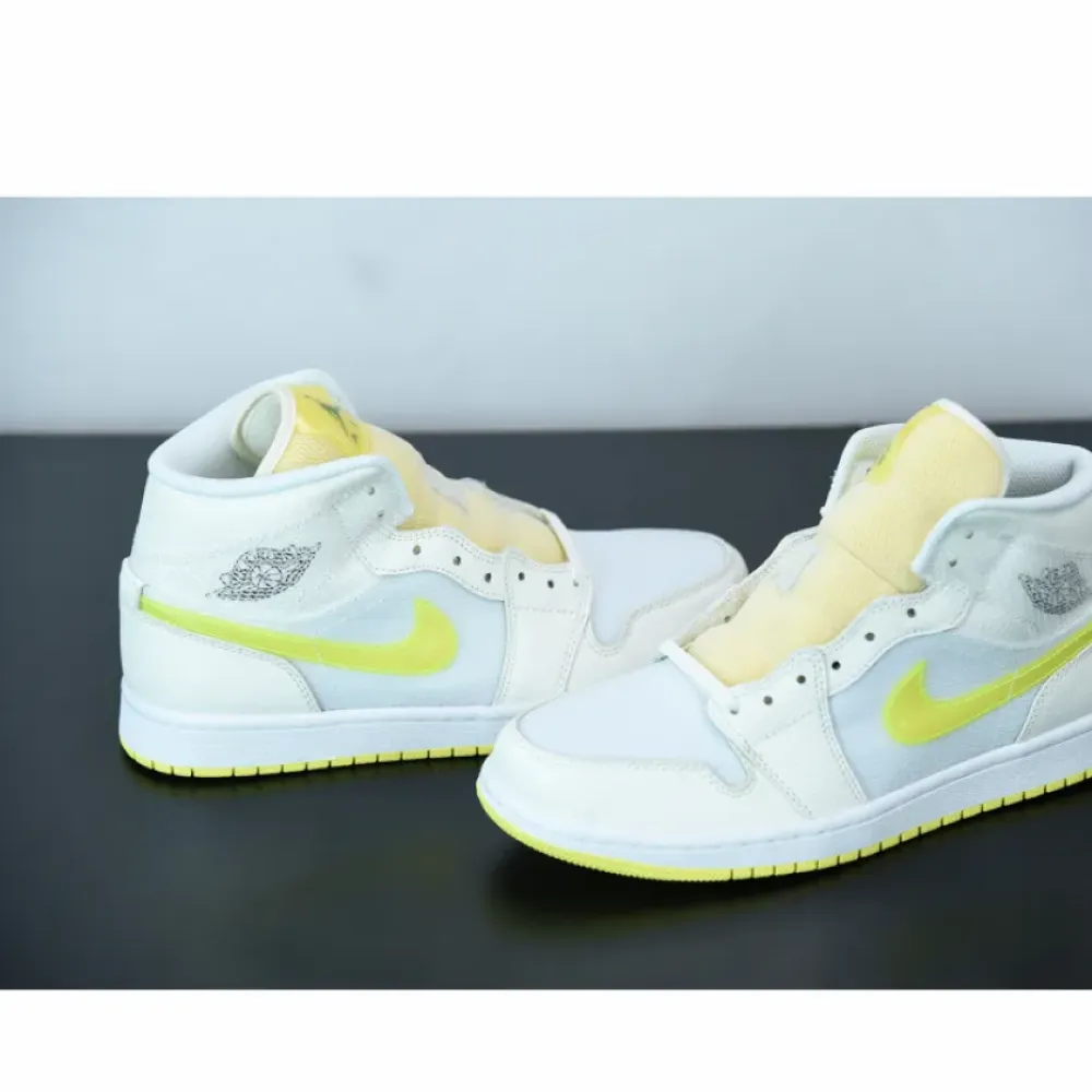 Air Jordan 1 Mid SE Sail/Light Voltage Yellow-White  DB2822-107