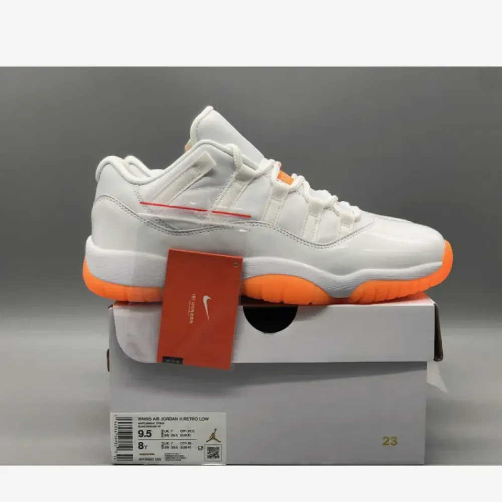 Air Jordan 11 Low White/Bright Citrus  AH7860-139