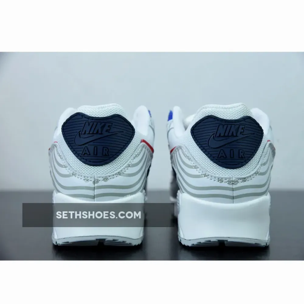Nike Air Max 90 “Euro Tour” White/Midnight Navy-Red  CW7574-100