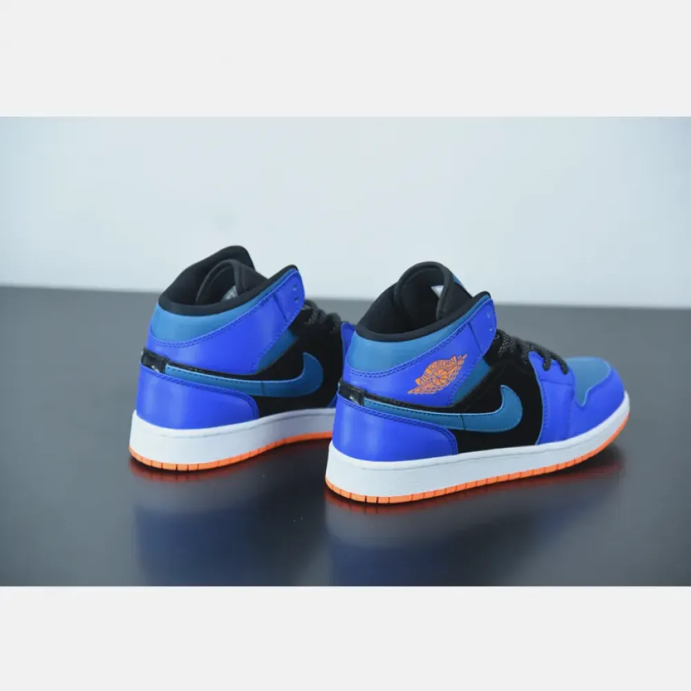 Air Jordan 1 Mid GS Racer Blue Green Abyss  554725-440