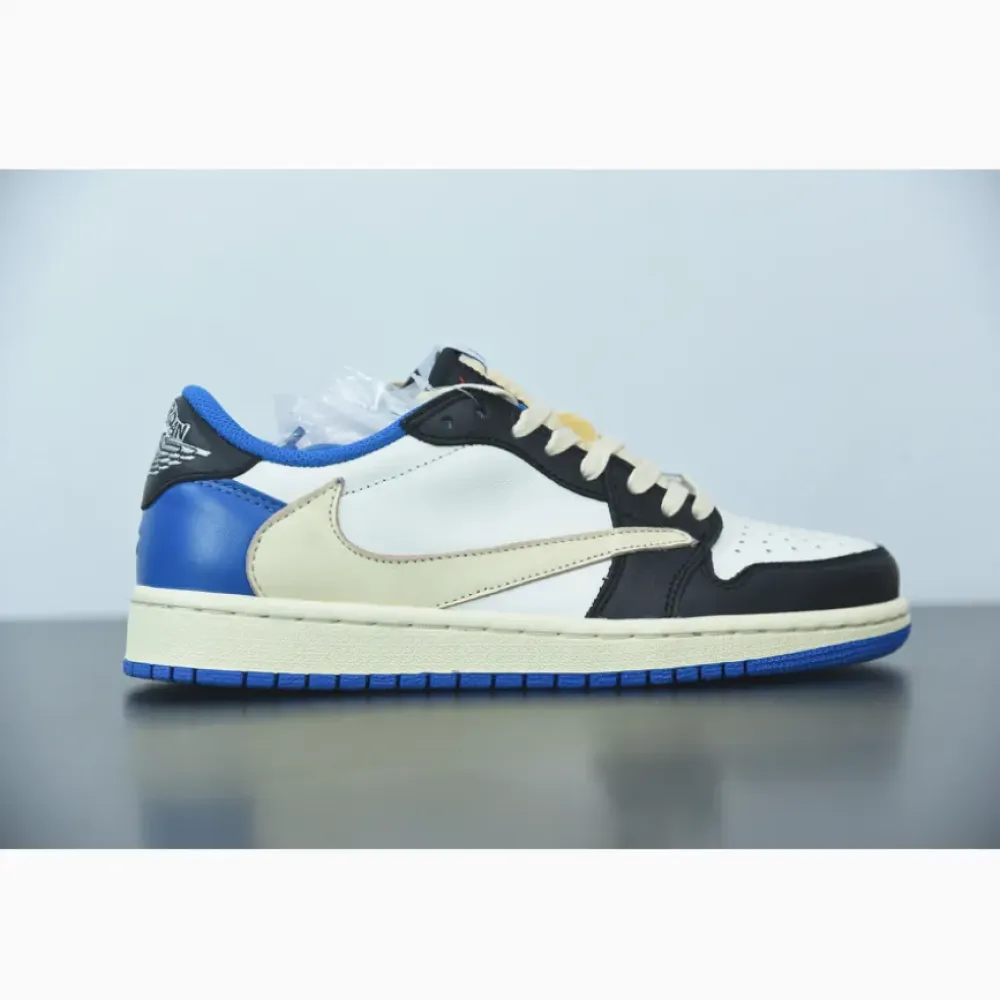 Travis Scott x Fragment x Air Jordan 1 Low OG White Blue  DM7866-140