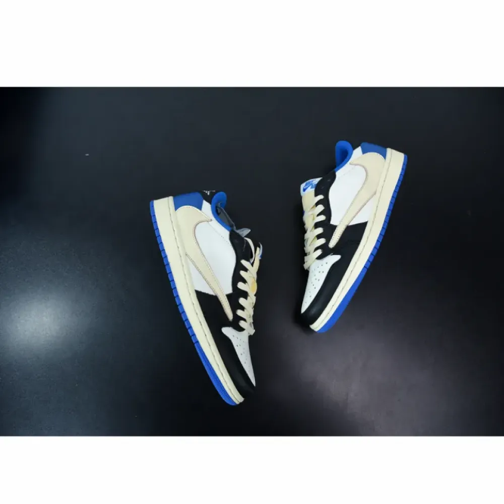 Travis Scott x Fragment x Air Jordan 1 Low OG White Blue  DM7866-140