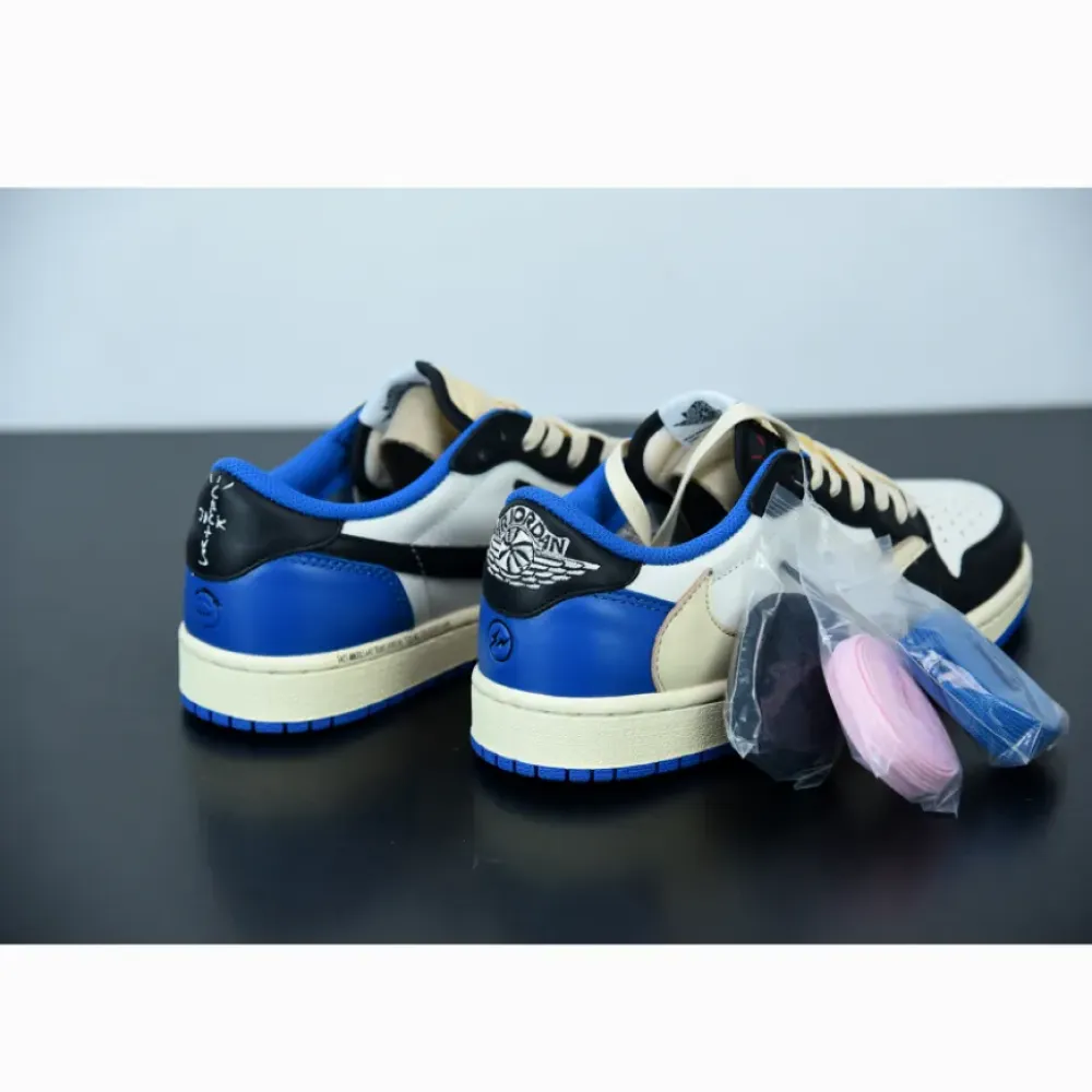 Travis Scott x Fragment x Air Jordan 1 Low OG White Blue  DM7866-140