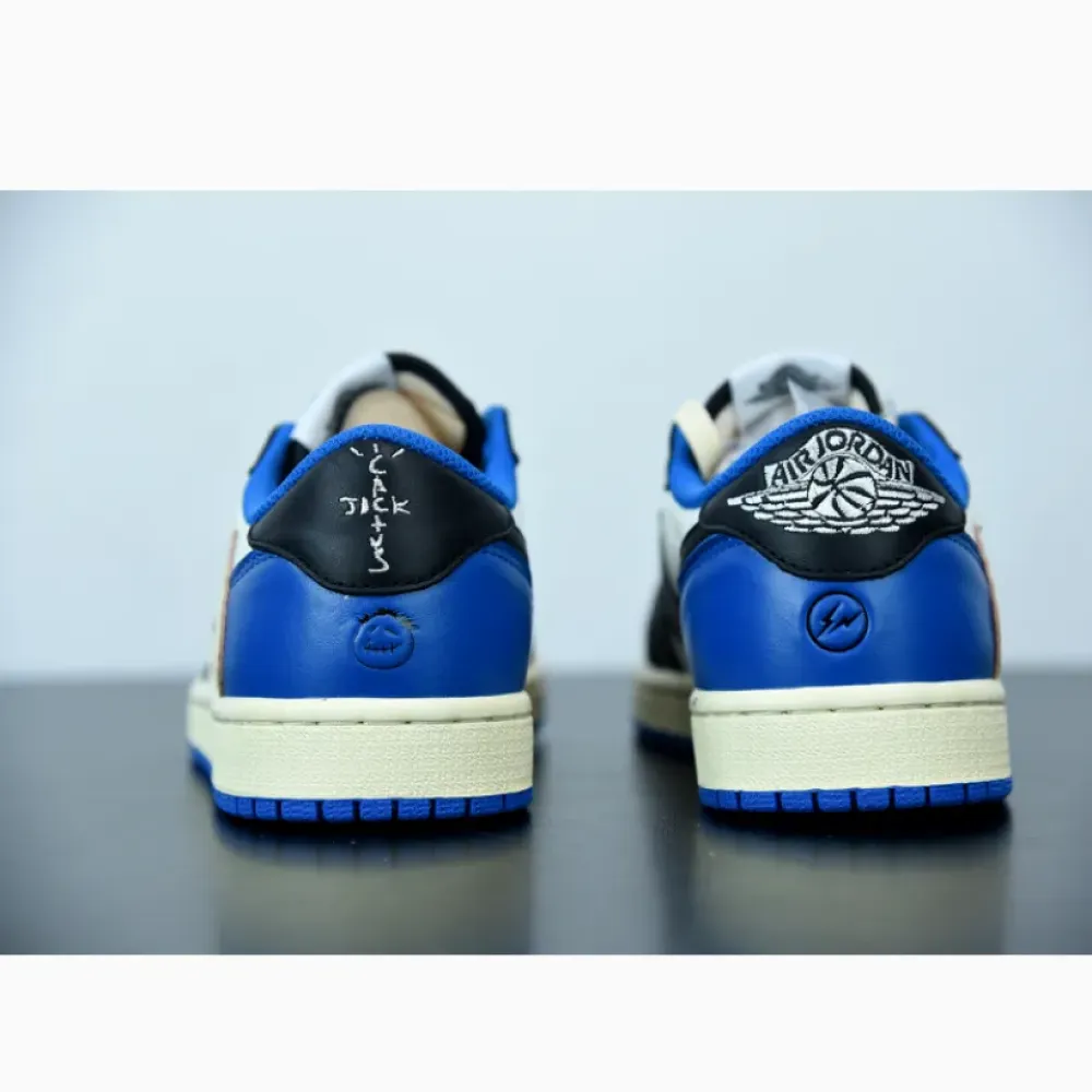 Travis Scott x Fragment x Air Jordan 1 Low OG White Blue  DM7866-140