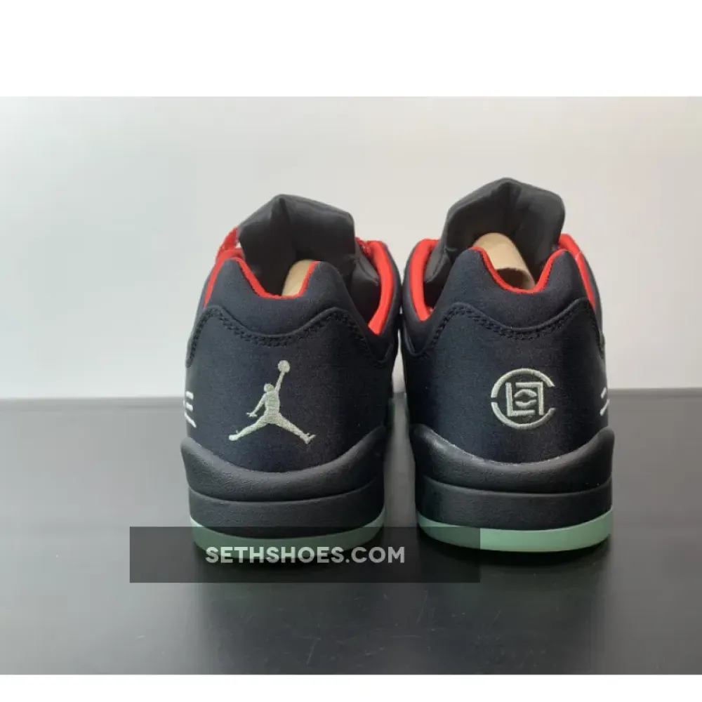 Clot x Air Jordan 5 Low Black Red Volt  DM4640-036