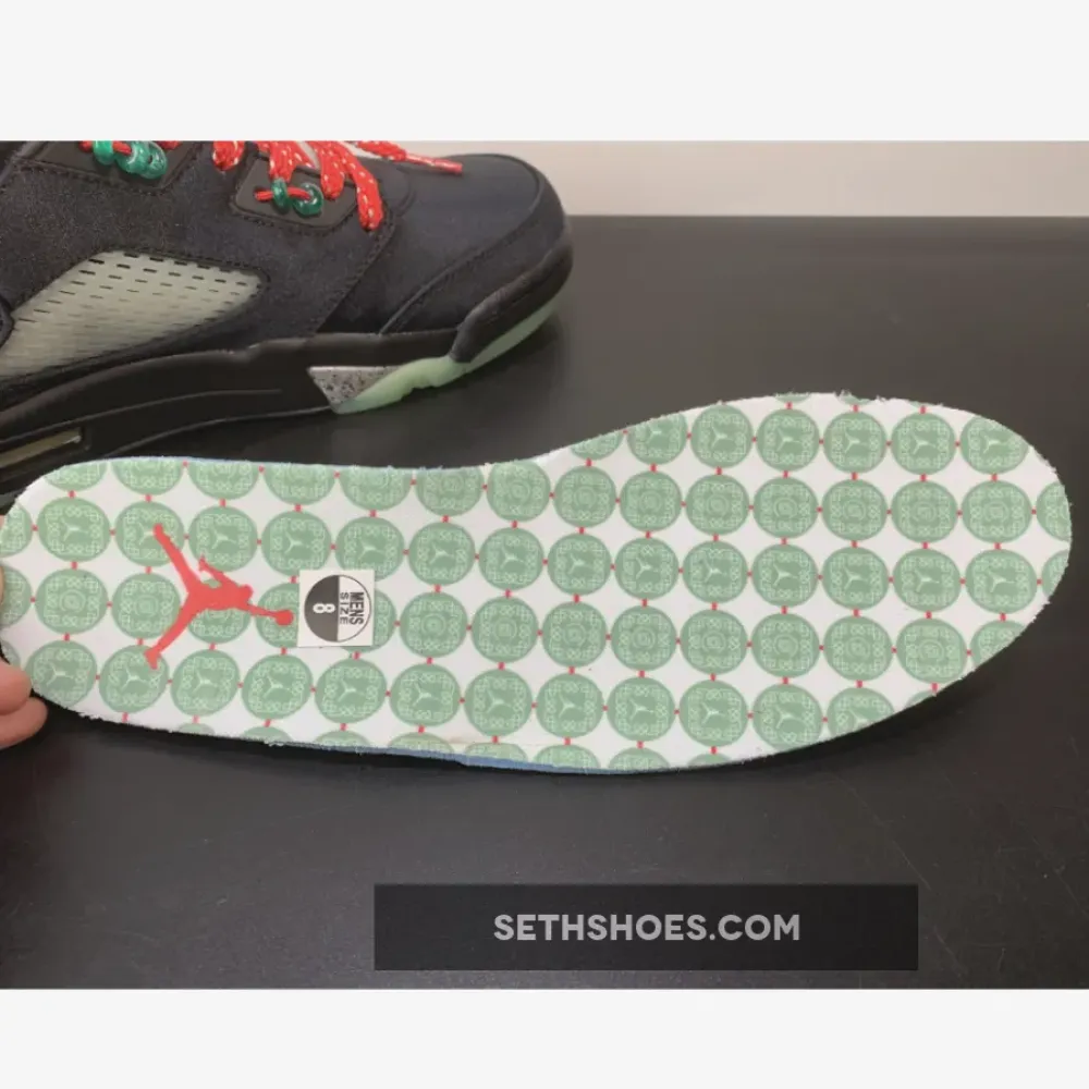 Clot x Air Jordan 5 Low Black Red Volt  DM4640-036