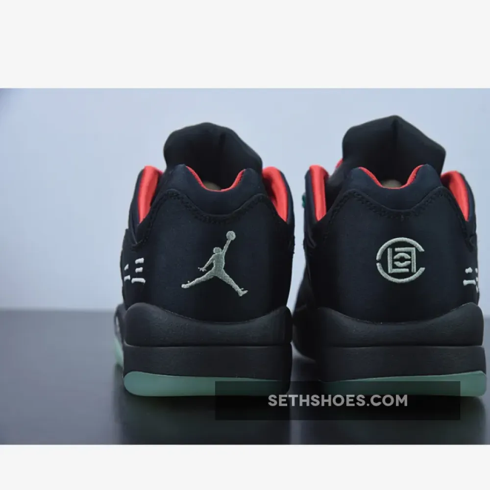 Clot x Air Jordan 5 Low Black Red Volt  DM4640-036