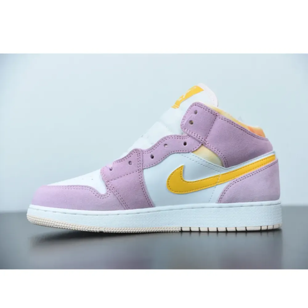 Air Jordan 1 Mid SE GS Light Arctic Pink/University Gold-White DC9517-600 DC9517 600