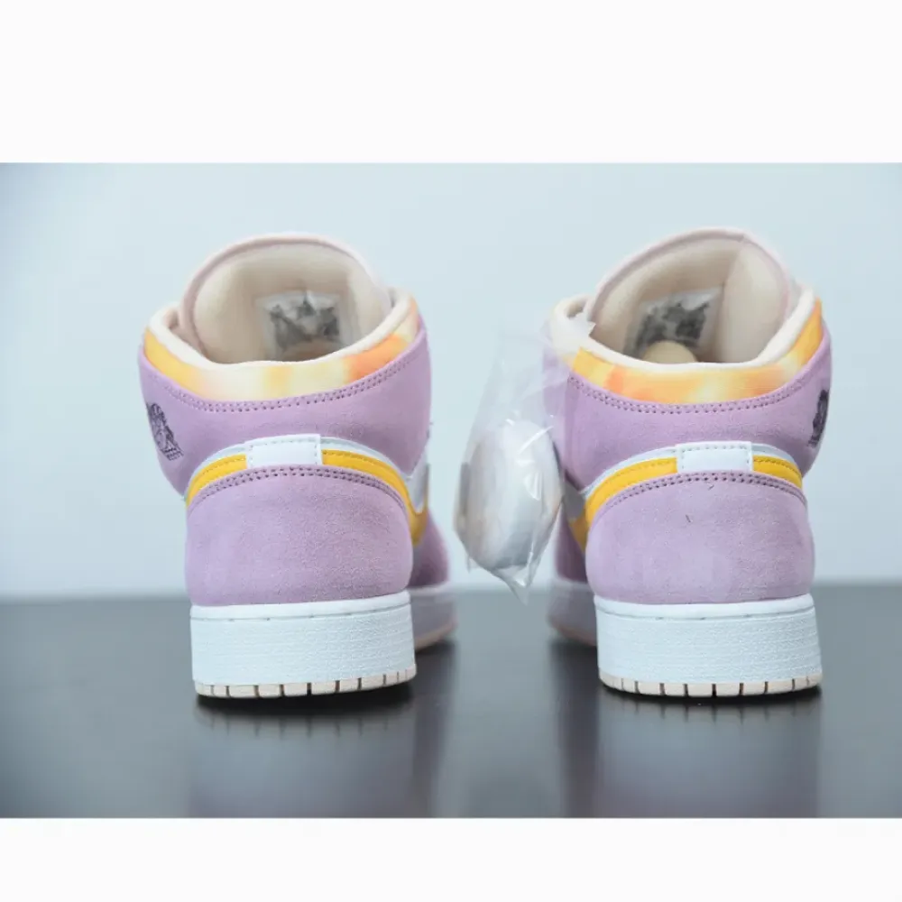 Air Jordan 1 Mid SE GS Light Arctic Pink/University Gold-White DC9517-600 DC9517 600