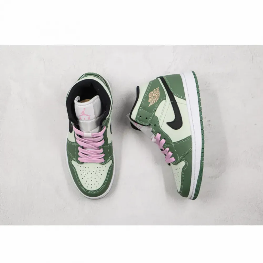 Air Jordan 1 Mid SE Dutch Green/Black-Barely Green  CZ0774-300