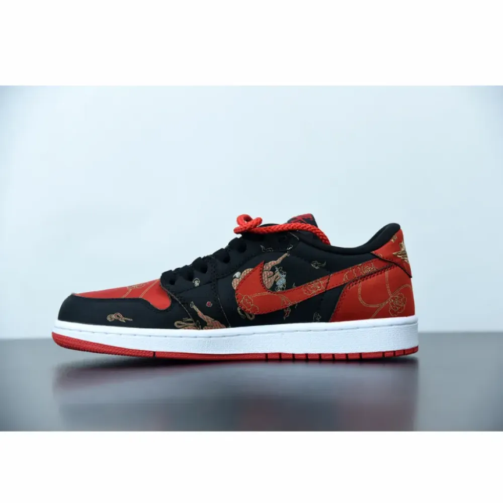 Air Jordan 1 Low OG ‘CNY’ Black/University Red-Metallic Gold-White DD2233-001