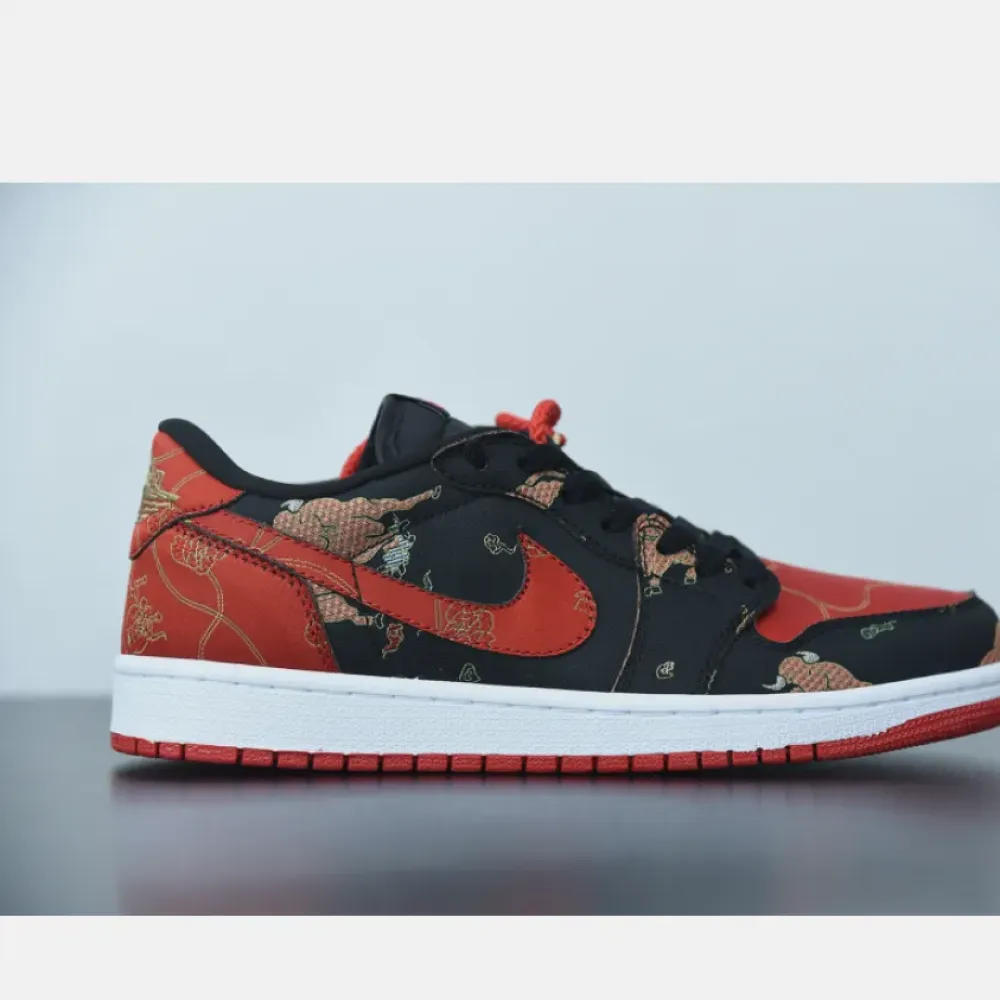 Air Jordan 1 Low OG ‘CNY’ Black/University Red-Metallic Gold-White DD2233-001