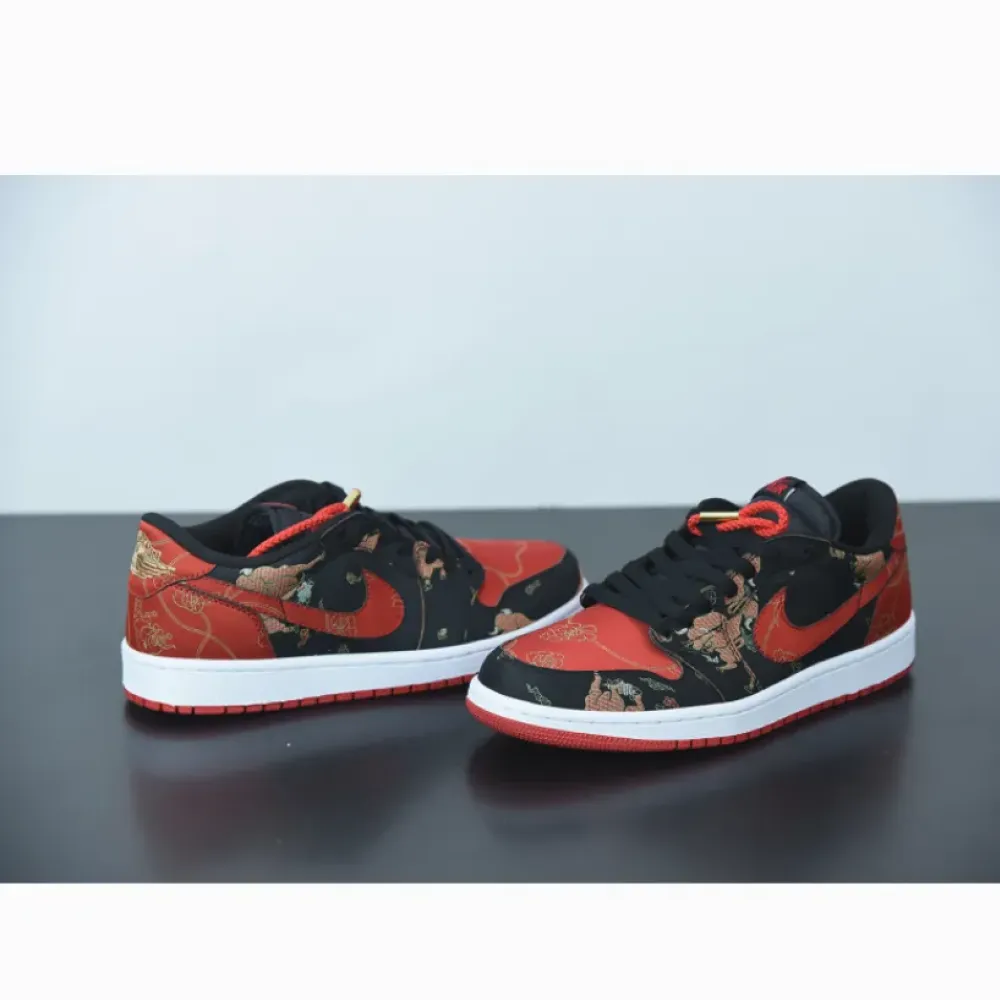 Air Jordan 1 Low OG ‘CNY’ Black/University Red-Metallic Gold-White DD2233-001