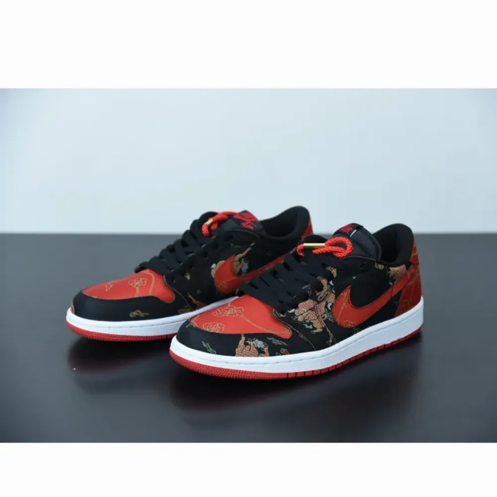 Air Jordan 1 Low OG ‘CNY’ Black/University Red-Metallic Gold-White DD2233-001