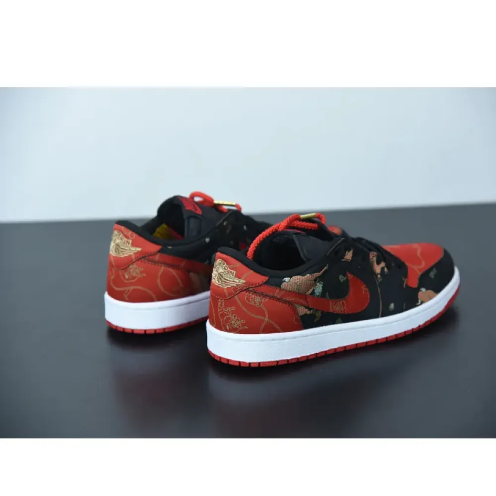 Air Jordan 1 Low OG ‘CNY’ Black/University Red-Metallic Gold-White DD2233-001