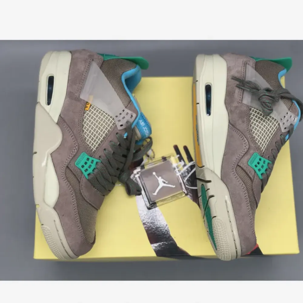 Union x Air Jordan 4 “30th Anniversary” Taupe Haze/Blue Fury-Khaki-Roma Green DJ5718-242