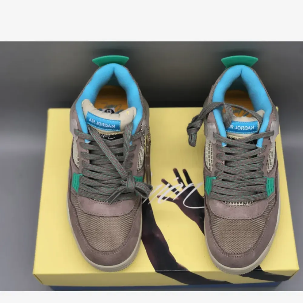 Union x Air Jordan 4 “30th Anniversary” Taupe Haze/Blue Fury-Khaki-Roma Green DJ5718-242