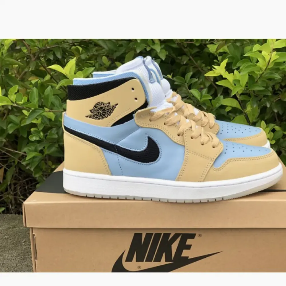 Air Jordan 1 Zoom CMFT Psychic Blue/Black-Sesame-White  CT0979-400