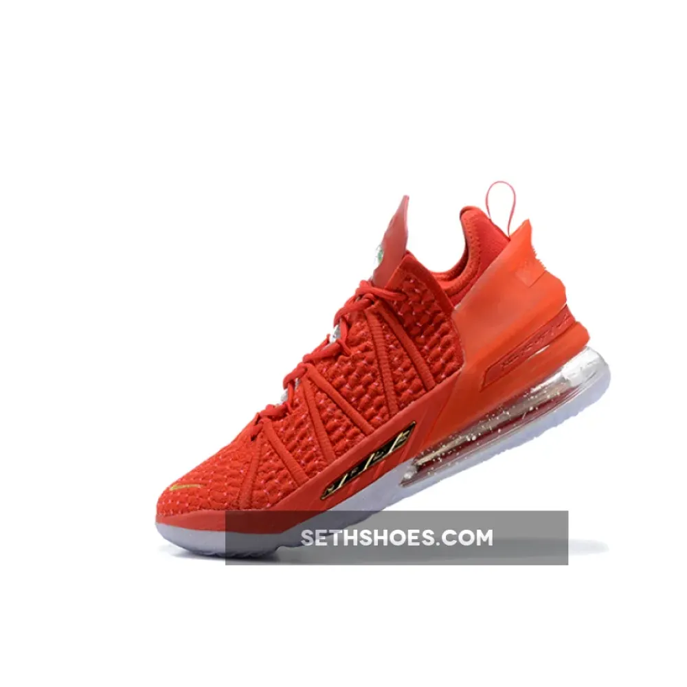 Nike LeBron 18 “X-Mas in LA” University Red Gold  DB8148-601