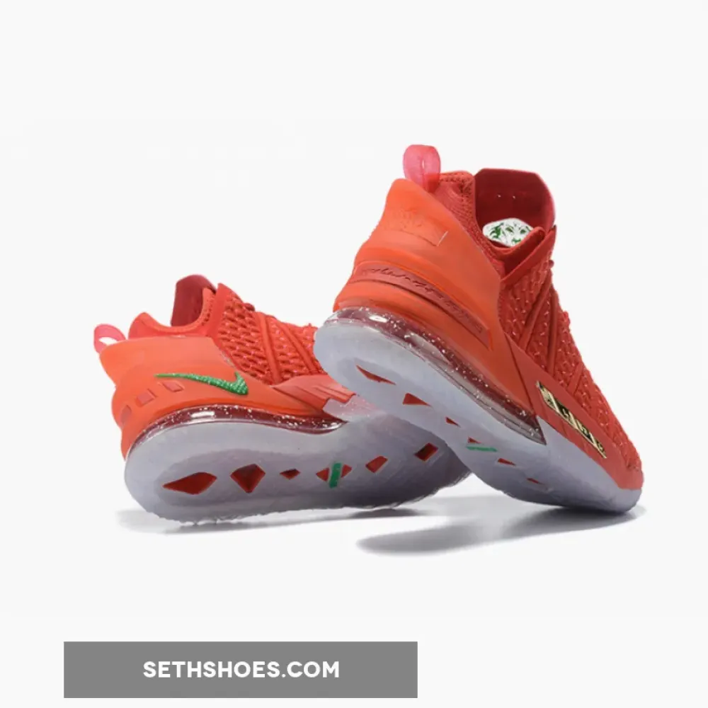 Nike LeBron 18 “X-Mas in LA” University Red Gold  DB8148-601