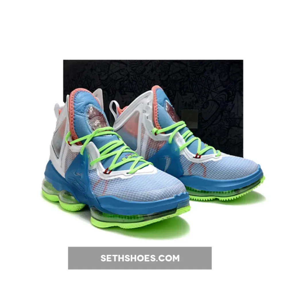 Nike LeBron 19 Dutch Blue/Pomegranate/Lime Glow/White  DC9339-400