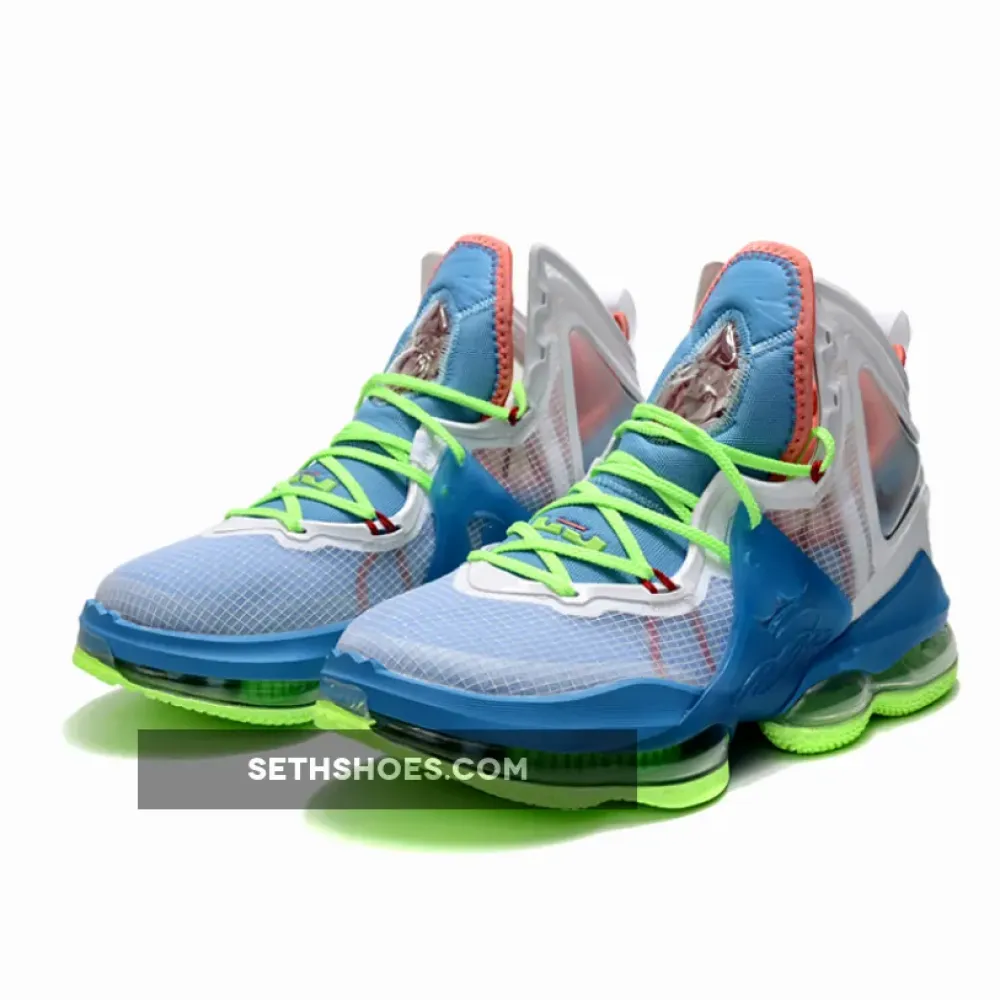 Nike LeBron 19 Dutch Blue/Pomegranate/Lime Glow/White  DC9339-400