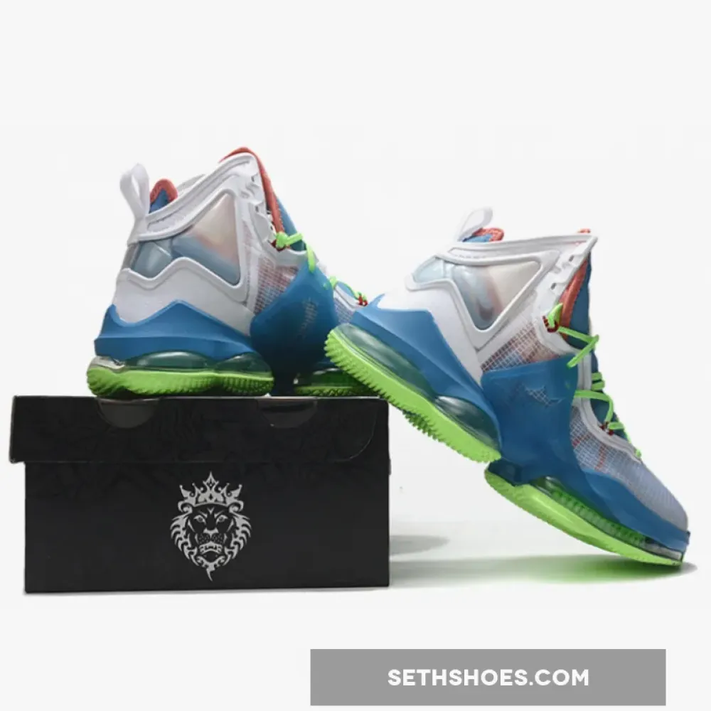 Nike LeBron 19 Dutch Blue/Pomegranate/Lime Glow/White  DC9339-400