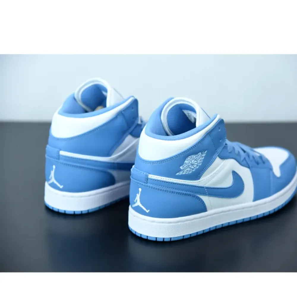 Air Jordan 1 Mid ‘UNC’ White/University Blue-White 554724-106