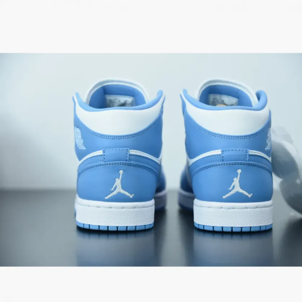 Air Jordan 1 Mid ‘UNC’ White/University Blue-White 554724-106