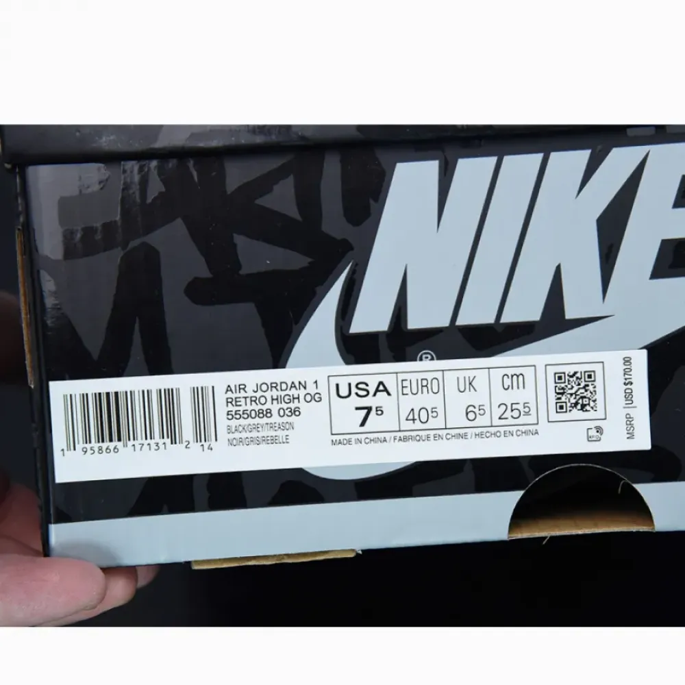 Air Jordan 1 High OG “Rebellionaire” Black/White-Particle Grey  555088-036