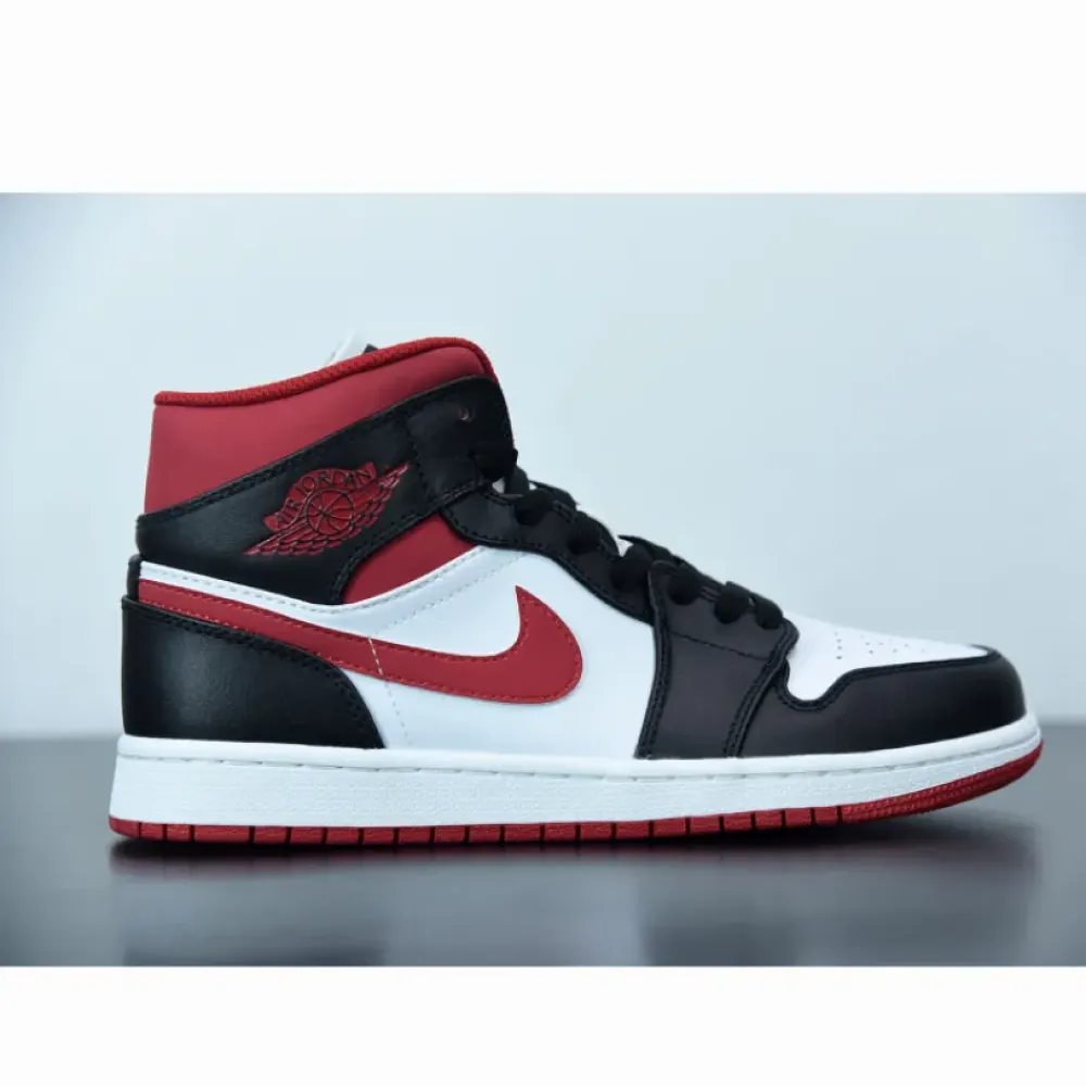 Air Jordan 1 Mid “Metallic Red” White/Gym Red-Black  554724-122