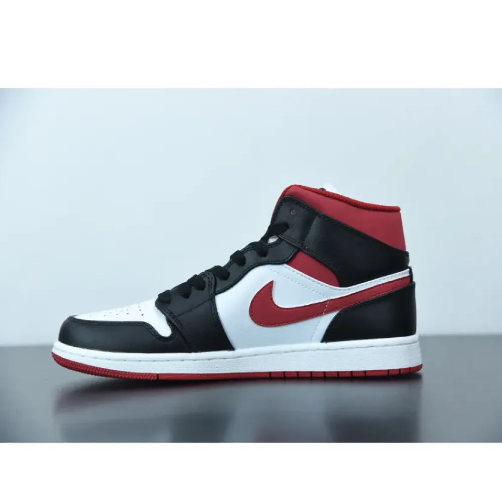 Air Jordan 1 Mid “Metallic Red” White/Gym Red-Black  554724-122