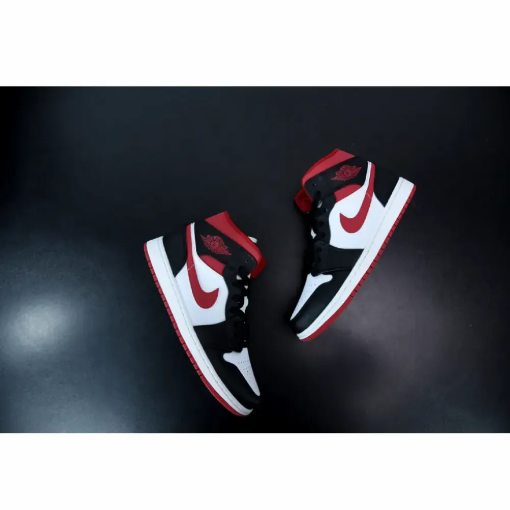 Air Jordan 1 Mid “Metallic Red” White/Gym Red-Black  554724-122