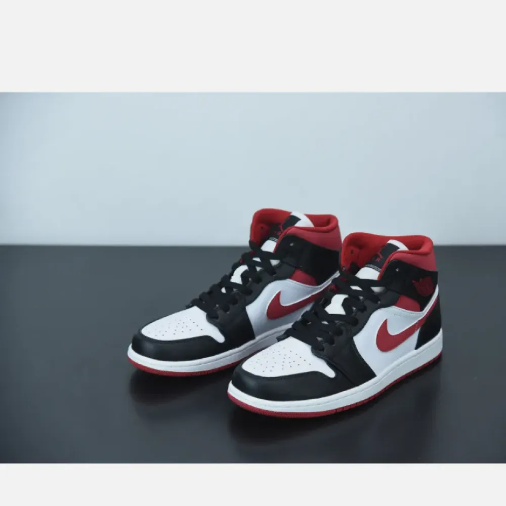 Air Jordan 1 Mid “Metallic Red” White/Gym Red-Black  554724-122