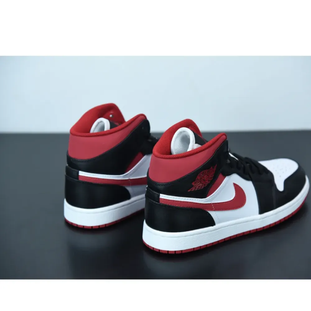 Air Jordan 1 Mid “Metallic Red” White/Gym Red-Black  554724-122