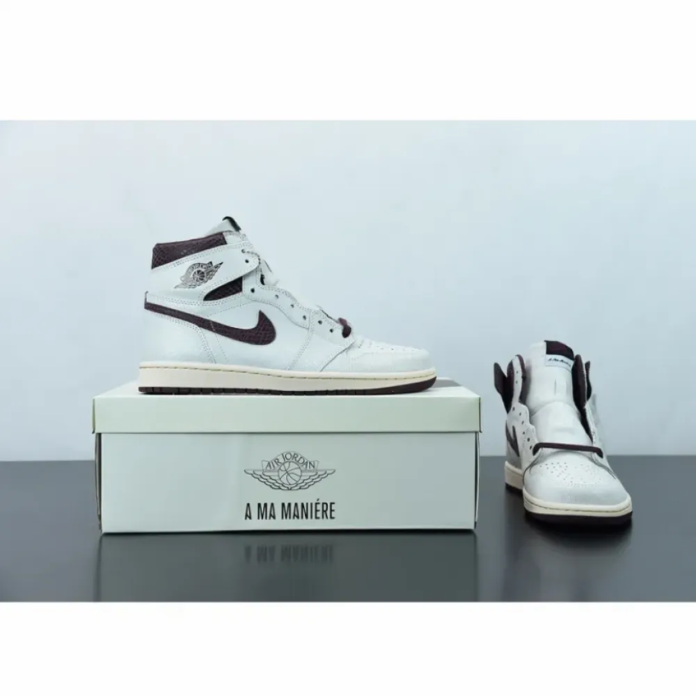A Ma Maniere x Air Jordan 1 High OG Sail/Burgundy Crush DO7097-100