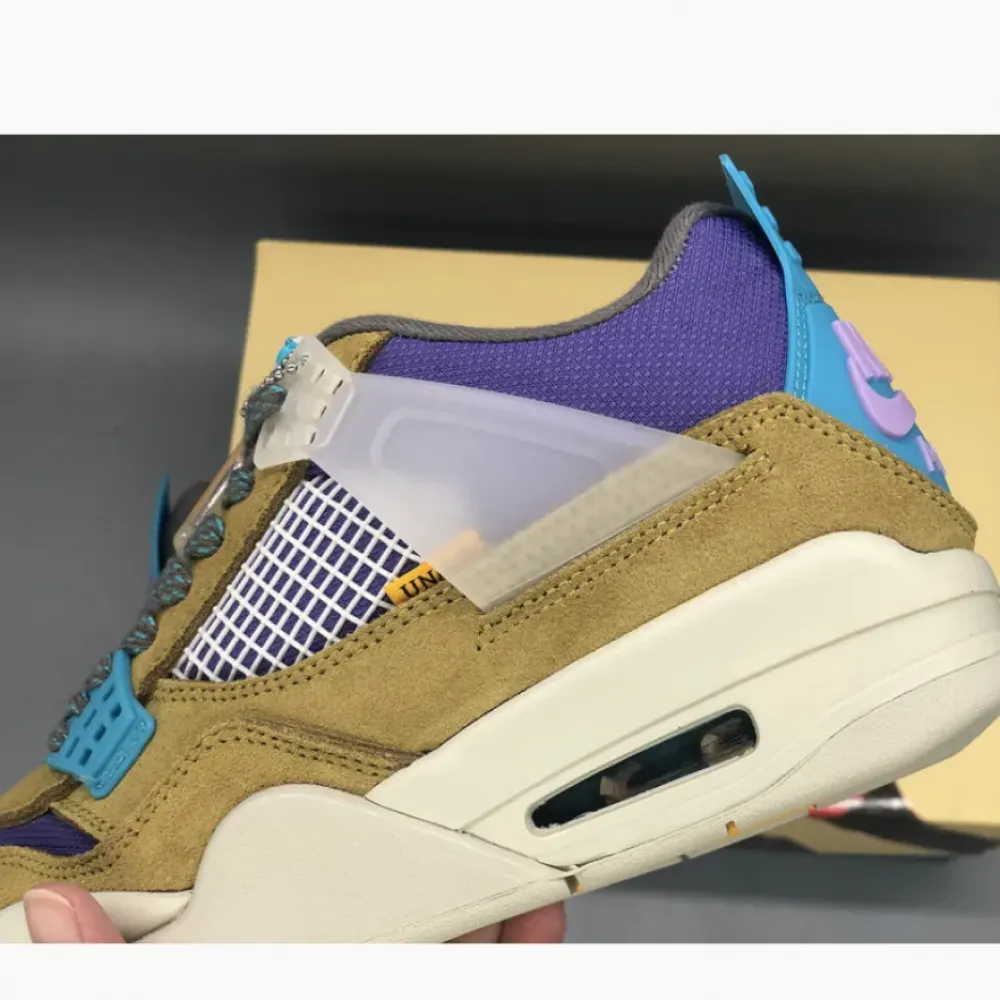 Union x Air Jordan 4 Desert Moss/Turquoise Blue-Dark Iris  DJ5718-300