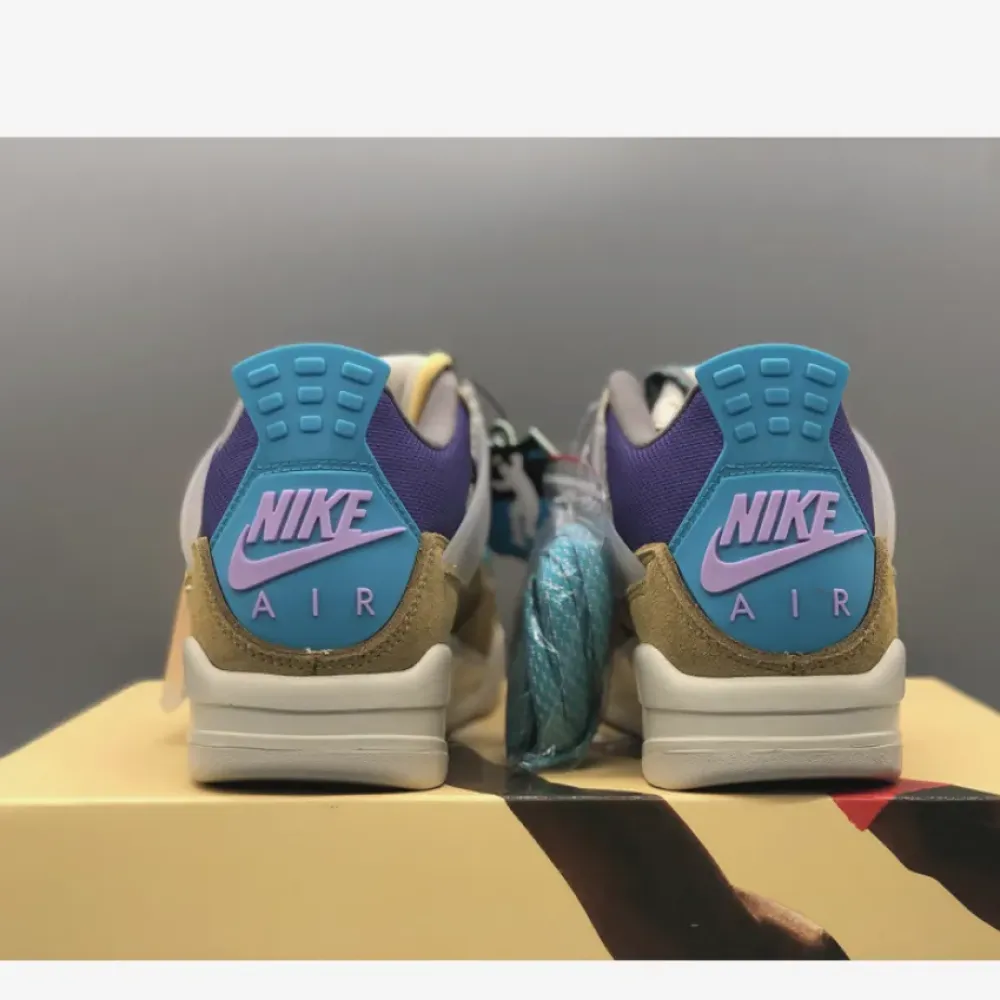 Union x Air Jordan 4 Desert Moss/Turquoise Blue-Dark Iris  DJ5718-300