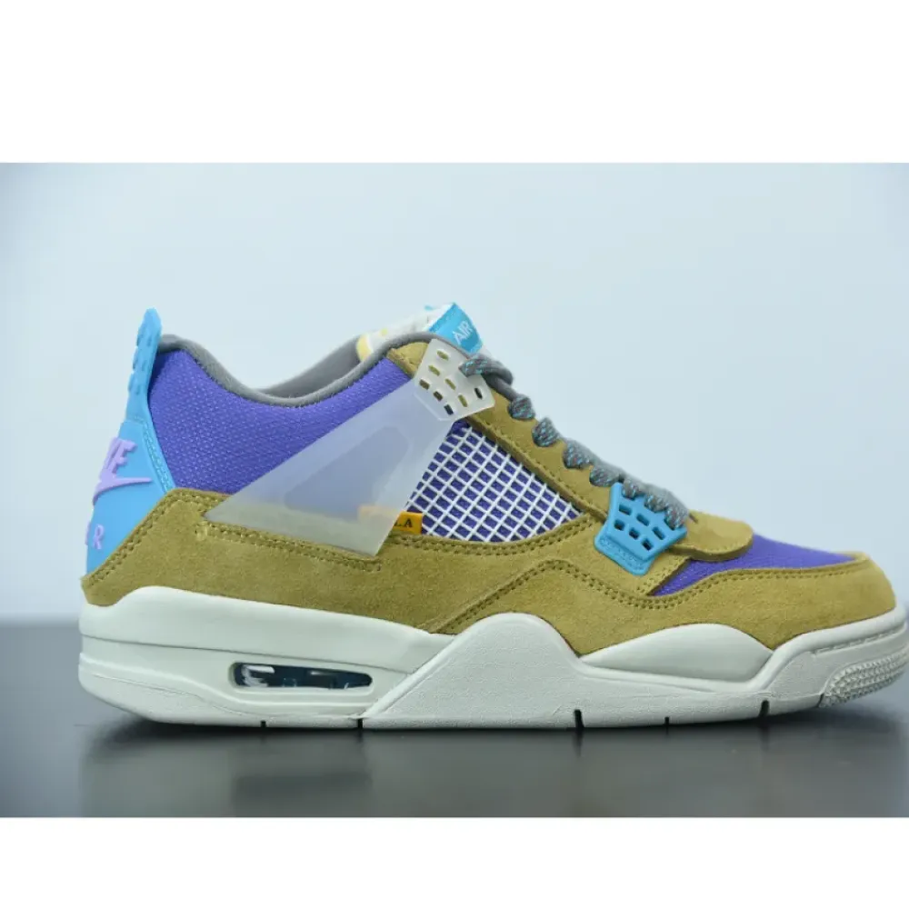 Union x Air Jordan 4 Desert Moss/Turquoise Blue-Dark Iris  DJ5718-300