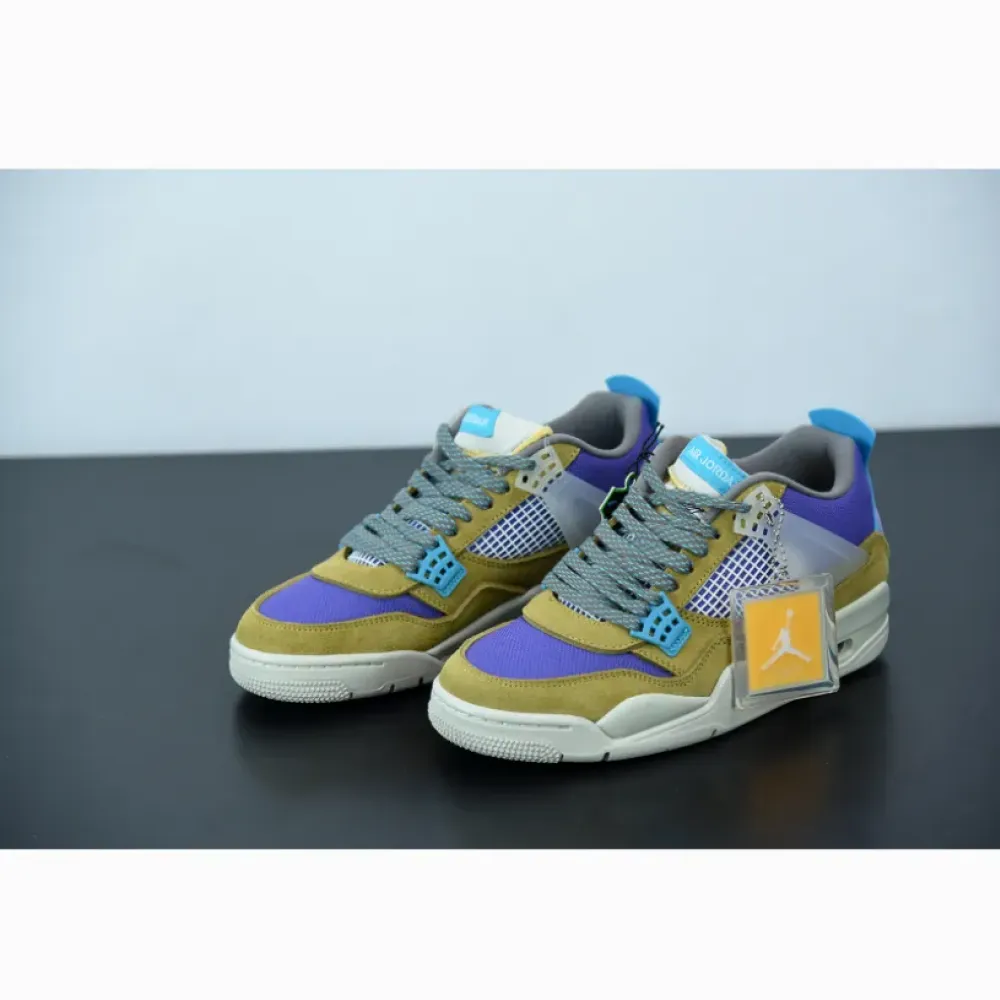 Union x Air Jordan 4 Desert Moss/Turquoise Blue-Dark Iris  DJ5718-300