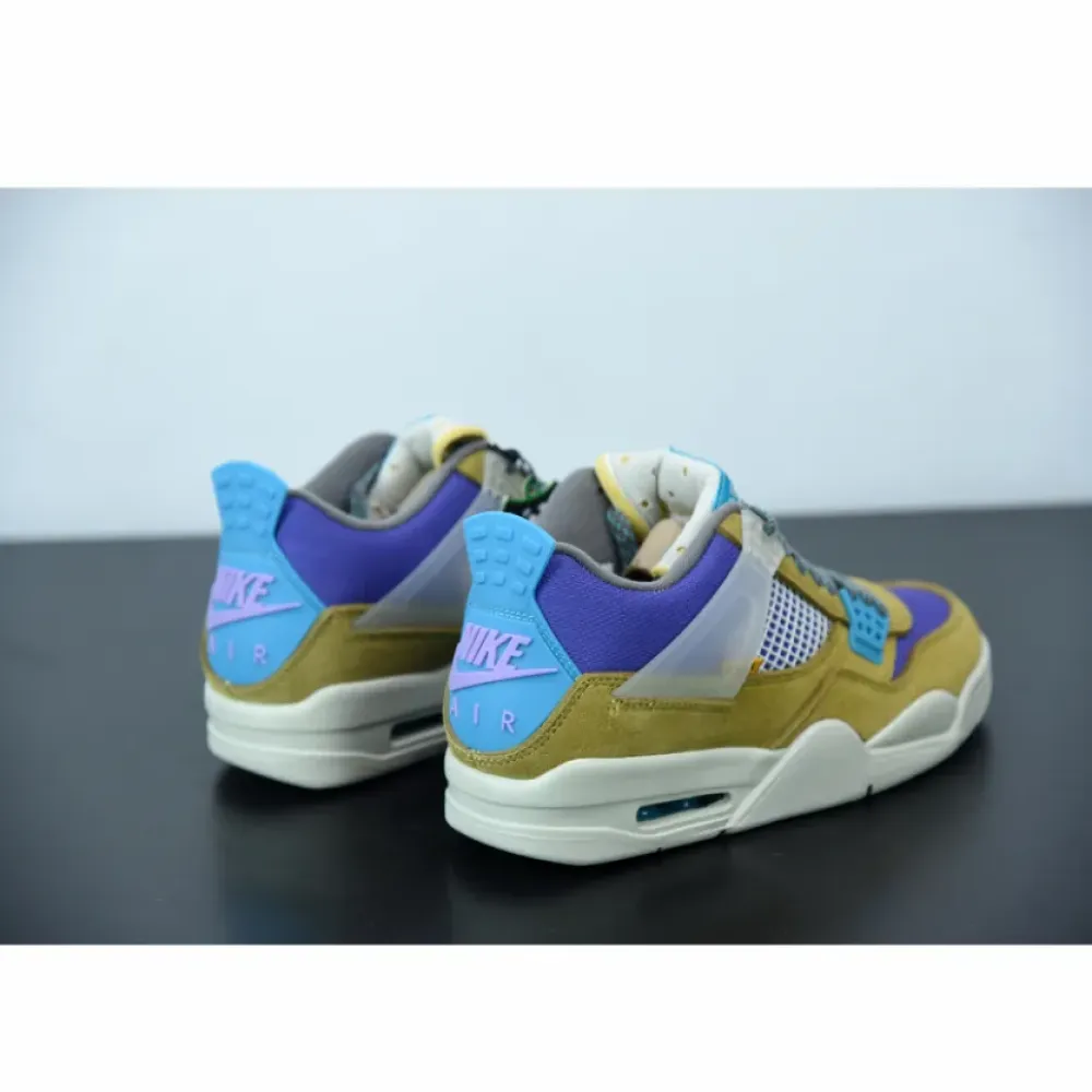 Union x Air Jordan 4 Desert Moss/Turquoise Blue-Dark Iris  DJ5718-300