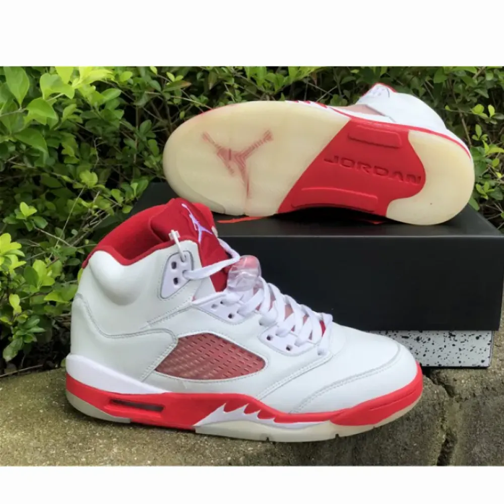 Air Jordan 5 White/Pink Foam-Gym Red  440892-106