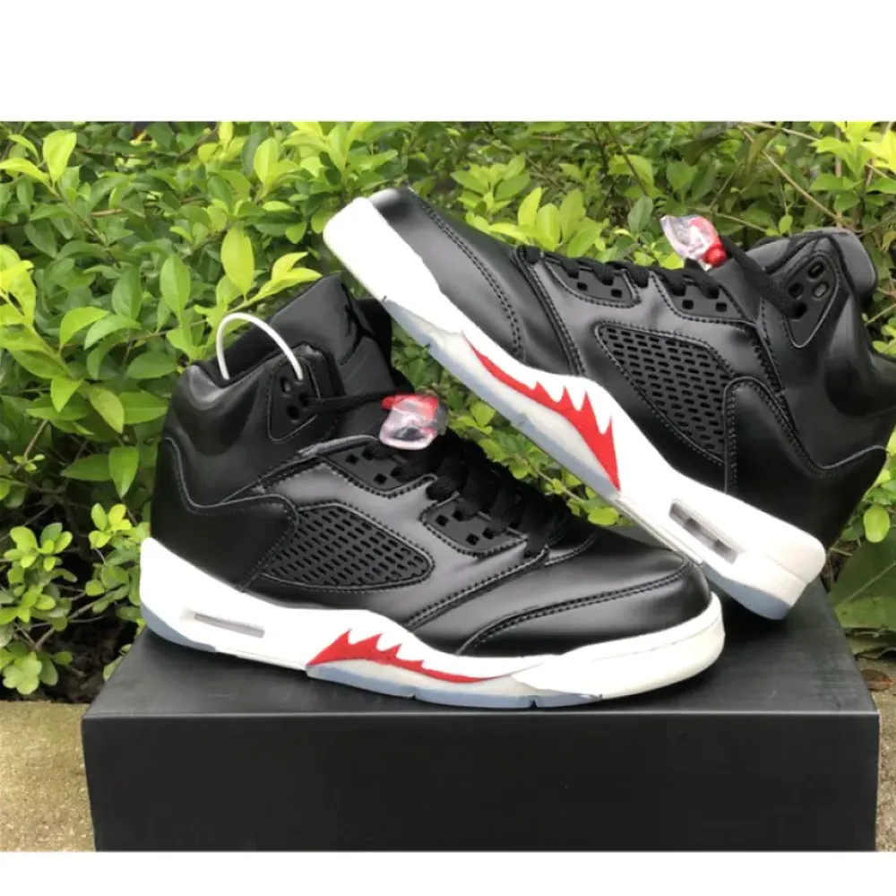 Air Jordan 5 Black/Muslin-Fire Red  CT8480-001